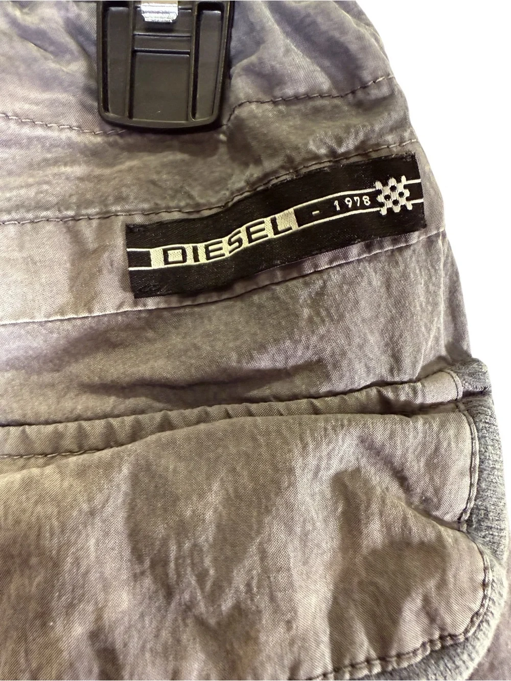 Diesel Italy P Glinder Runway Grey Cotton Panel Streetwear Cinch Cord Pants sz M
